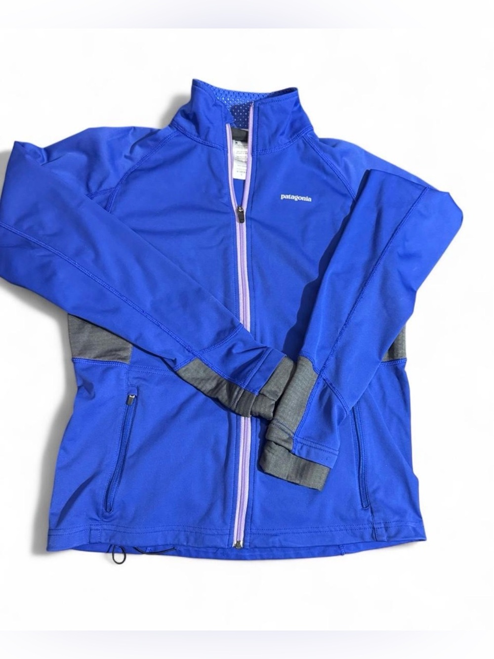 Patagonia Royal Blue Full-Zip Swim Rashguard with Gray Accents